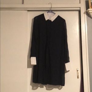 Navy blue eyelet dress